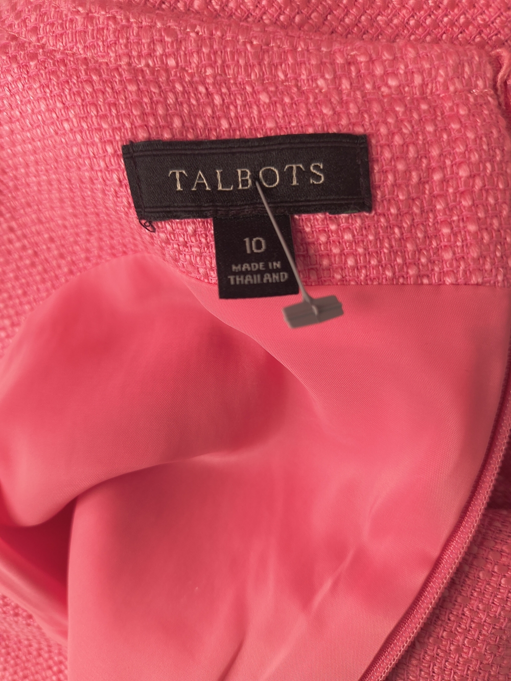 Talbots Pink Sleeveless V-Neck Midi Sheath Dress, Size 10 - Picture 9 of 10